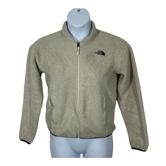 The North Face Sherpa Teddy Jacket Tan Cream Small Fleece Zip Classic - Picture 2 of 16